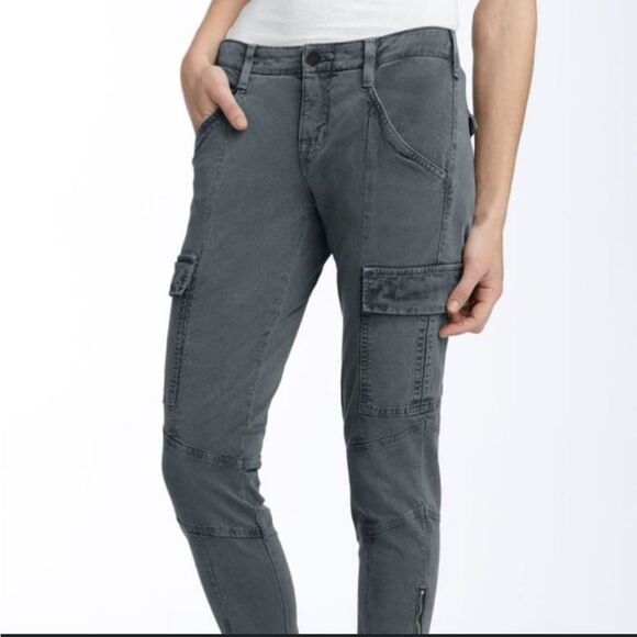 Silver Skinny Cargo Jeans Sz 30 - Picture 1 of 12